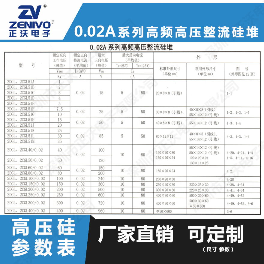 2CGL0.02A400KV高壓整流硅堆原裝現貨